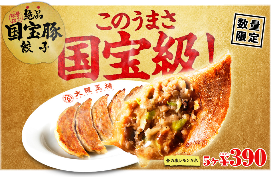 「絶品国宝豚餃子」新発売!!